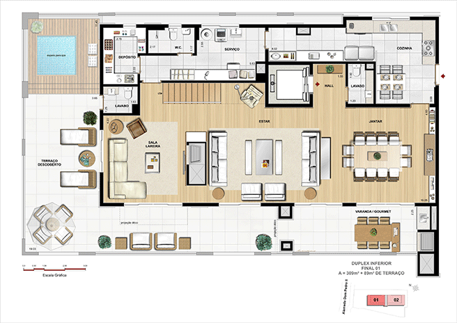 COBERTURA DUPLEX INFERIOR | Dom Batel – Apartamento no  Batel - Curitiba - Paraná