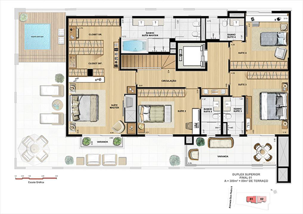 COBERTURA DUPLEX SUPERIOR 4 SUÍTES | Dom Batel – Batel - Curitiba - Paraná COBERTURA DUPLEX SUPERIOR 4 SUÍTES | Dom Batel – Apartamento no Batel - Curitiba - Paraná