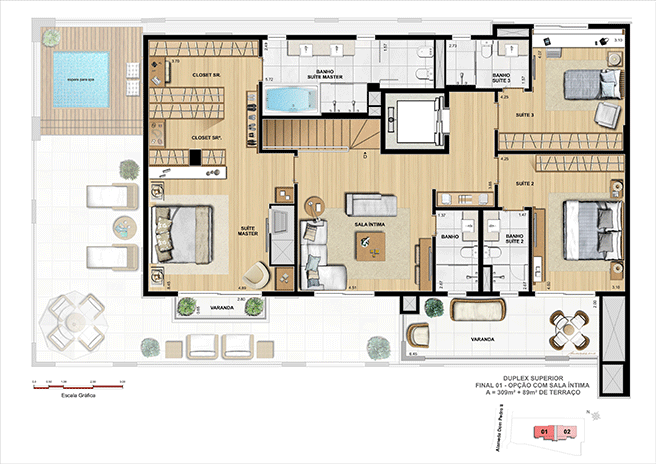 COBERTURA DUPLEX SUPERIOR OPÇÃO SALA ÍNTIMA | Dom Batel – Apartamento no  Batel - Curitiba - Paraná