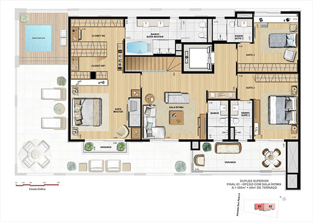 COBERTURA DUPLEX SUPERIOR OPÇÃO SALA ÍNTIMA | Dom Batel – Batel - Curitiba - Paraná COBERTURA DUPLEX SUPERIOR OPÇÃO SALA ÍNTIMA | Dom Batel – Apartamento no Batel - Curitiba - Paraná