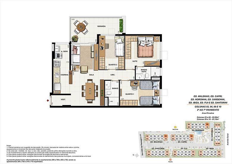 Planta AP09 | Ocean Pontal Residence – Apartamento no  Recreio dos Bandeirantes - Rio de Janeiro - Rio de Janeiro