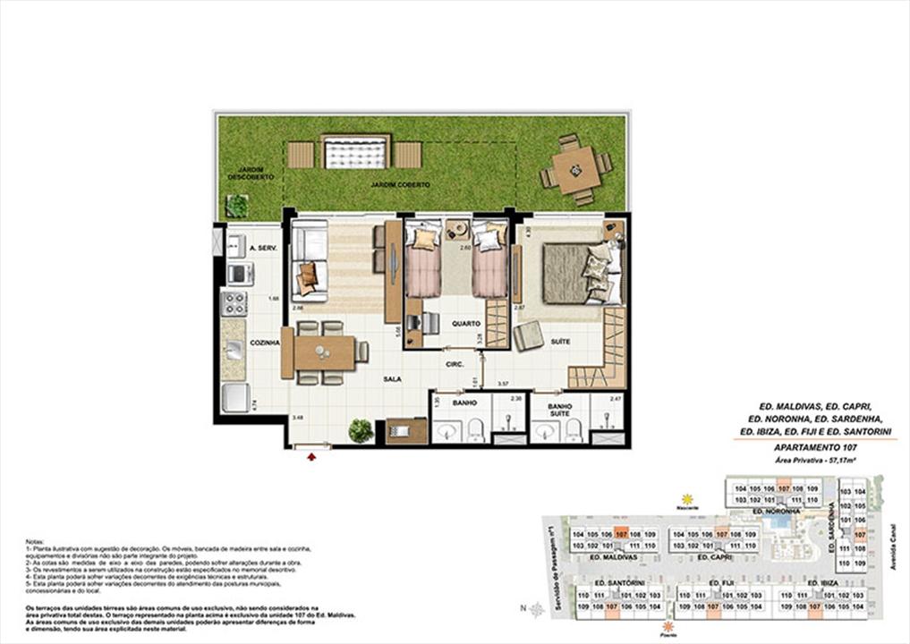 Planta AP107 | Ocean Pontal Residence – Recreio dos Bandeirantes - Rio de Janeiro - Rio de Janeiro Planta AP107 | Ocean Pontal Residence – Apartamento no Recreio dos Bandeirantes - Rio de Janeiro - Rio de Janeiro