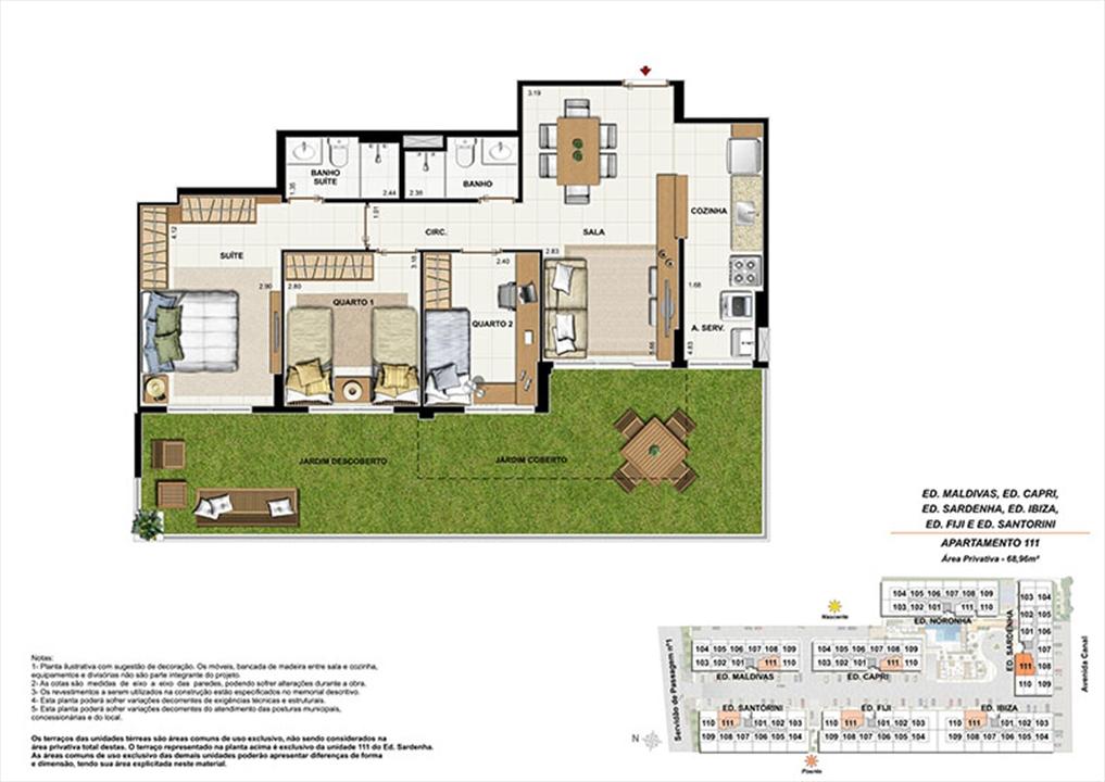 Planta AP111 | Ocean Pontal Residence – Recreio dos Bandeirantes - Rio de Janeiro - Rio de Janeiro Planta AP111 | Ocean Pontal Residence – Apartamento no Recreio dos Bandeirantes - Rio de Janeiro - Rio de Janeiro