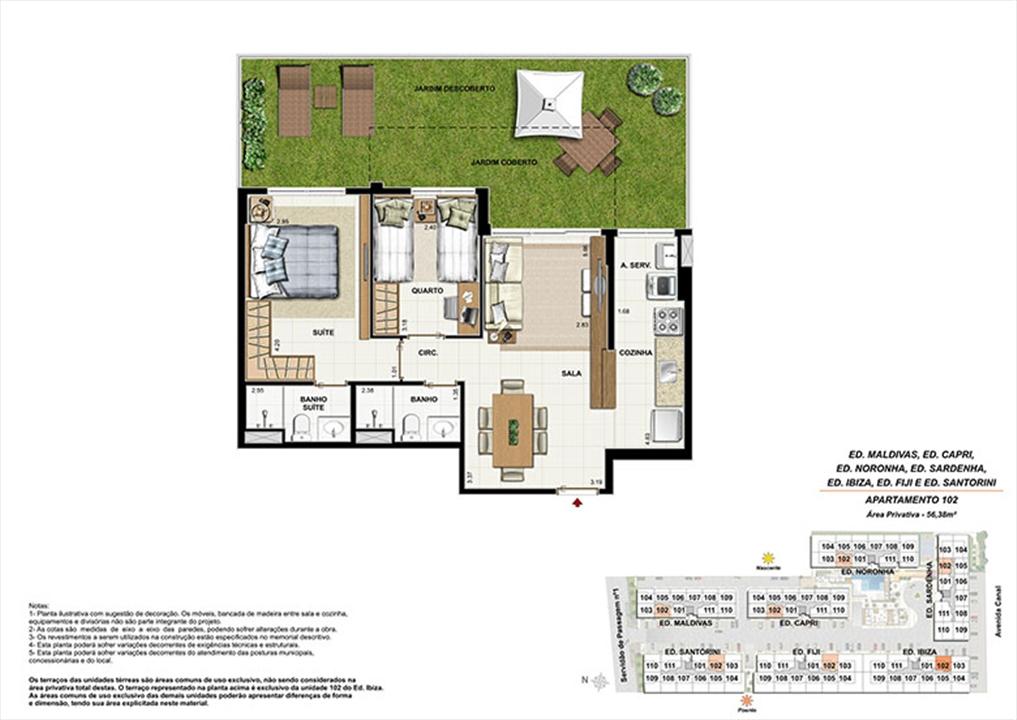 Planta AP102 | Ocean Pontal Residence – Recreio dos Bandeirantes - Rio de Janeiro - Rio de Janeiro Planta AP102 | Ocean Pontal Residence – Apartamento no Recreio dos Bandeirantes - Rio de Janeiro - Rio de Janeiro