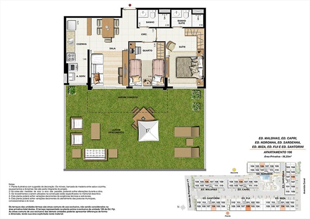 Planta AP106 | Ocean Pontal Residence – Recreio dos Bandeirantes - Rio de Janeiro - Rio de Janeiro Planta AP106 | Ocean Pontal Residence – Apartamento no Recreio dos Bandeirantes - Rio de Janeiro - Rio de Janeiro