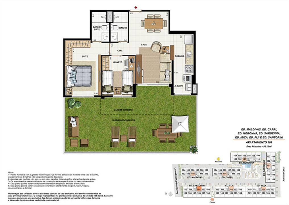 Planta AP101 | Ocean Pontal Residence – Recreio dos Bandeirantes - Rio de Janeiro - Rio de Janeiro Planta AP101 | Ocean Pontal Residence – Apartamento no Recreio dos Bandeirantes - Rio de Janeiro - Rio de Janeiro