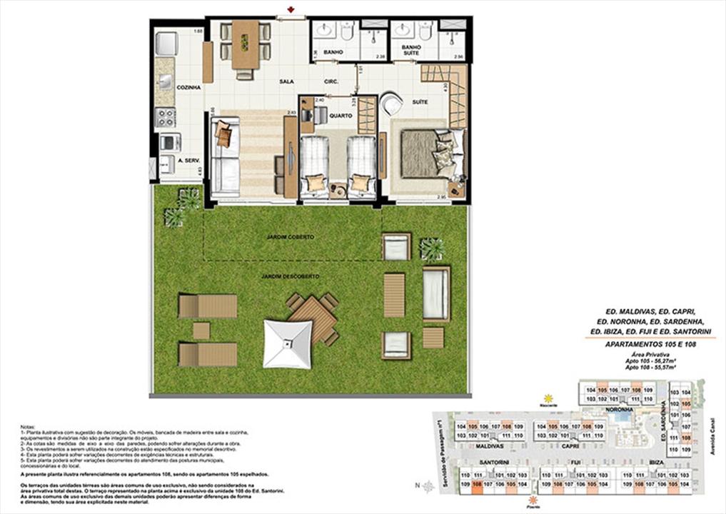 Planta AP105 | Ocean Pontal Residence – Recreio dos Bandeirantes - Rio de Janeiro - Rio de Janeiro Planta AP105 | Ocean Pontal Residence – Apartamento no Recreio dos Bandeirantes - Rio de Janeiro - Rio de Janeiro