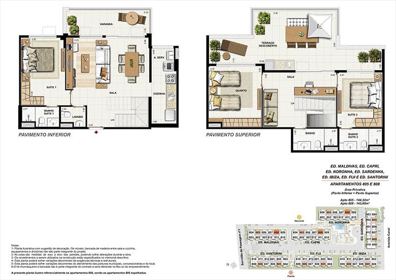 Planta CB08 | Ocean Pontal Residence – Apartamento no  Recreio dos Bandeirantes - Rio de Janeiro - Rio de Janeiro
