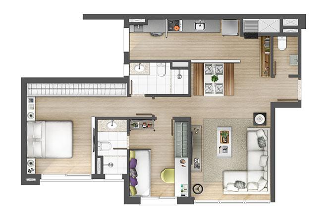 Apartamento 2 suítes 80m² | Axis - Home – Apartamento no  Altos de Petrópolis - Porto Alegre - Rio Grande do Sul