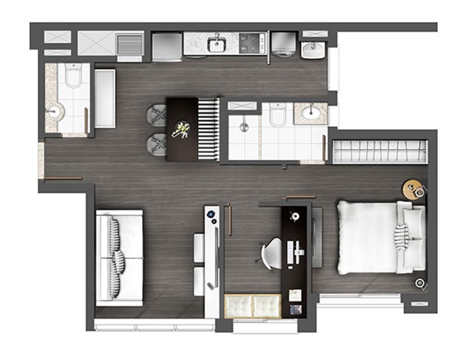 Apartamento 60m² 1D | Axis - Home – Altos de Petrópolis - Porto Alegre - Rio Grande do Sul Apartamento 60m² 1D | Axis - Home – Apartamento no Altos de Petrópolis - Porto Alegre - Rio Grande do Sul