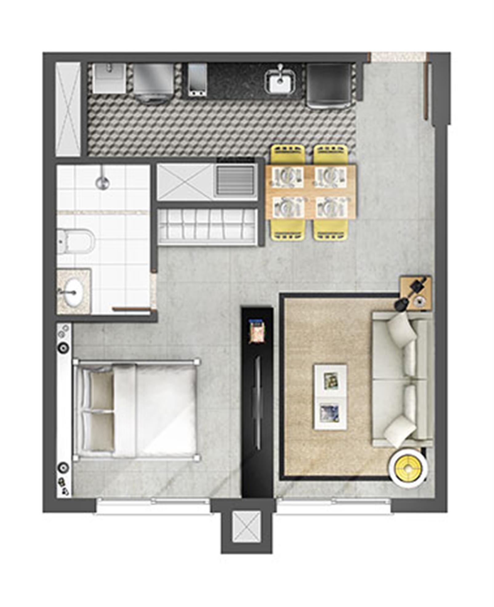 Estudio 45m² | Axis - Home – Altos de Petrópolis - Porto Alegre - Rio Grande do Sul Estudio 45m² | Axis - Home – Apartamento no Altos de Petrópolis - Porto Alegre - Rio Grande do Sul