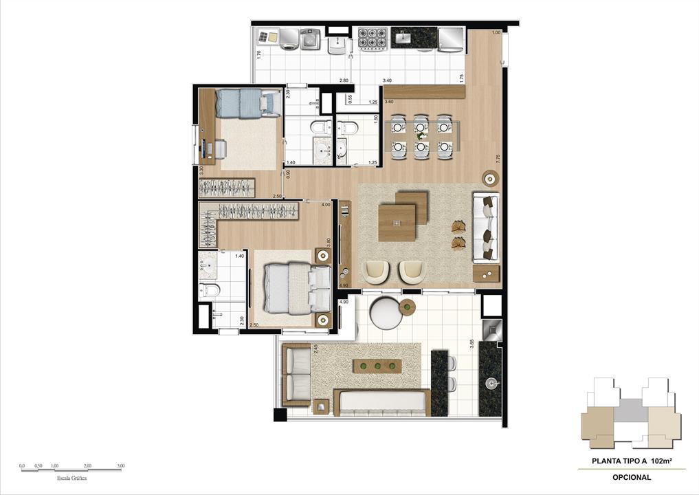 PLANTA TIPO A 102m² OPCIONAL | Varanda Tatuapé by Cyrela – Tatuapé - São Paulo - São Paulo PLANTA TIPO A 102m² OPCIONAL | Varanda Tatuapé by Cyrela – Apartamento no Tatuapé - São Paulo - São Paulo