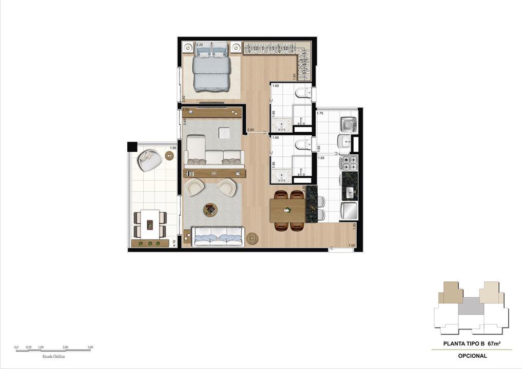 PLANTA TIPO B 67 m² OPCIONAL | Varanda Tatuapé by Cyrela – Tatuapé - São Paulo - São Paulo PLANTA TIPO B 67 m² OPCIONAL | Varanda Tatuapé by Cyrela – Apartamento no Tatuapé - São Paulo - São Paulo