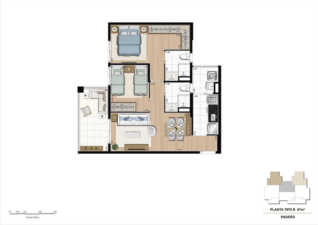 PLANTA TIPO B 67m² PADRÃO | Varanda Tatuapé by Cyrela – Tatuapé - São Paulo - São Paulo PLANTA TIPO B 67m² PADRÃO | Varanda Tatuapé by Cyrela – Apartamento no Tatuapé - São Paulo - São Paulo