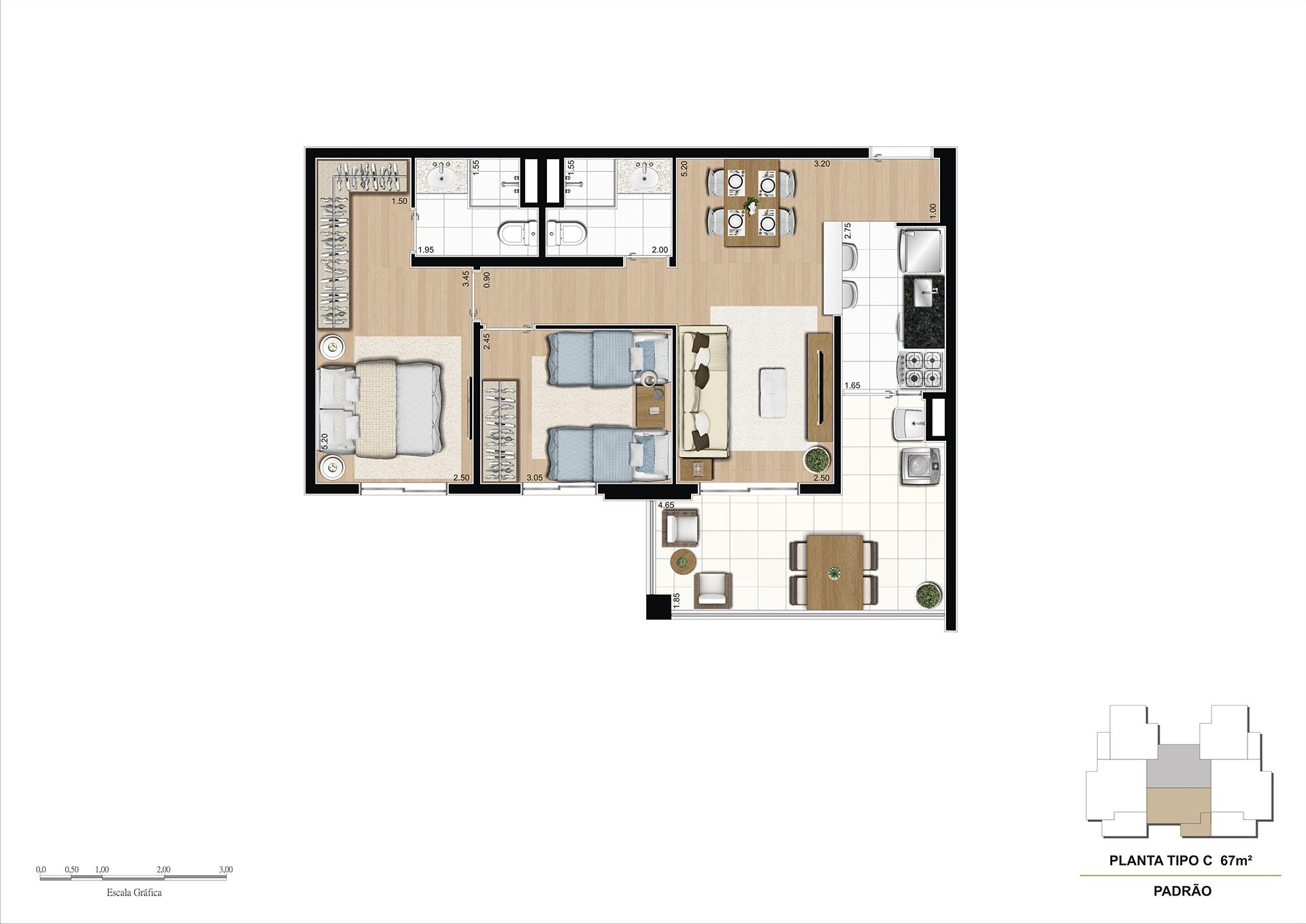 PLANTA TIPO C  67m² PADRÃO | Varanda Tatuapé by Cyrela – Apartamento no  Tatuapé - São Paulo - São Paulo