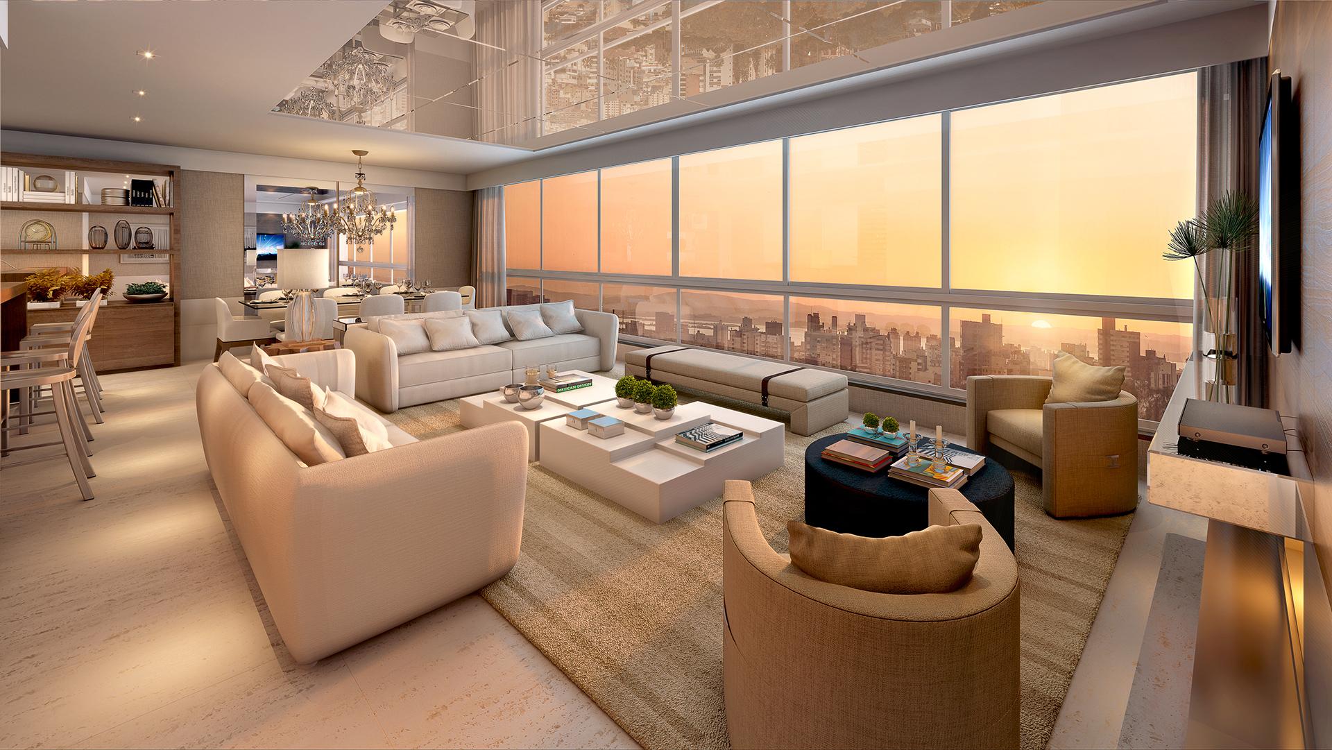 Sala de Estar | Porto Alegre Incomparável – Apartamento	no  Altos de Petrópolis - Porto Alegre - Rio Grande do Sul