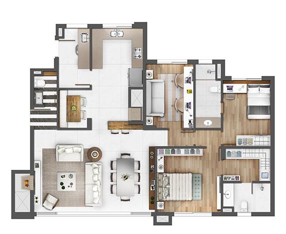 Apto 126m² - opção gabinete | Porto Alegre Incomparável – Apartamento no  Altos de Petrópolis - Porto Alegre - Rio Grande do Sul