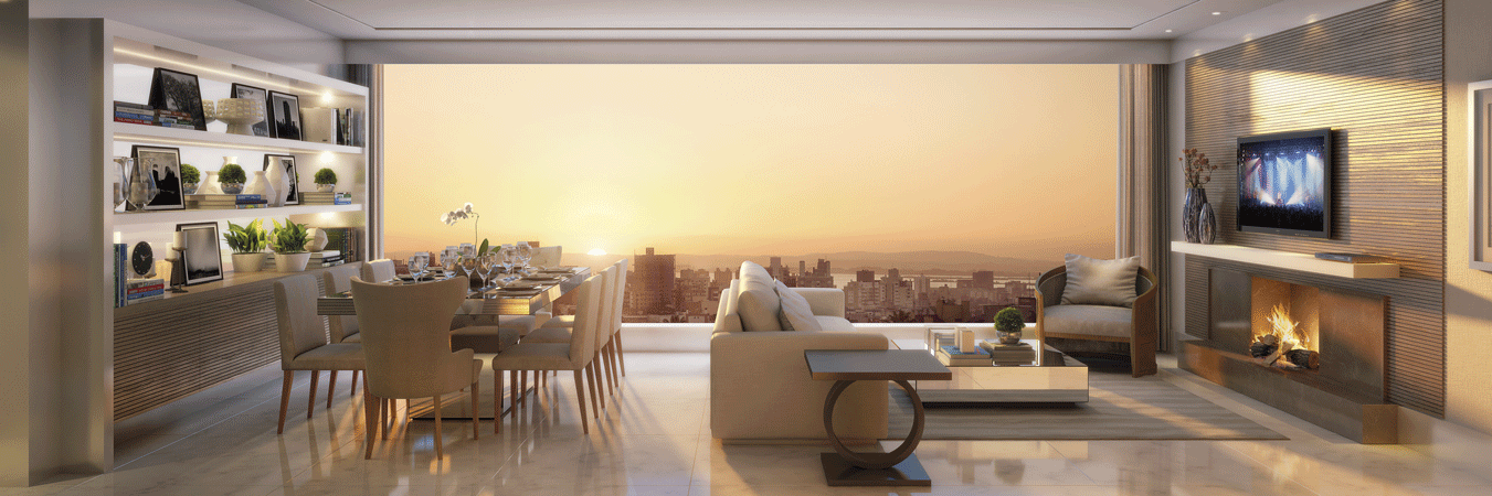 Sala de Estar | Porto Alegre Incomparável – Apartamento	no  Altos de Petrópolis - Porto Alegre - Rio Grande do Sul