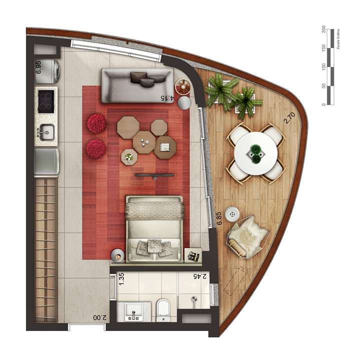 Apartamento tipo 1 - layout A P4 | Cyrela by Pininfarina – Vila Olímpia - São Paulo - São Paulo Apartamento tipo 1 - layout A P4 | Cyrela by Pininfarina – Apartamento na Vila Olímpia - São Paulo - São Paulo