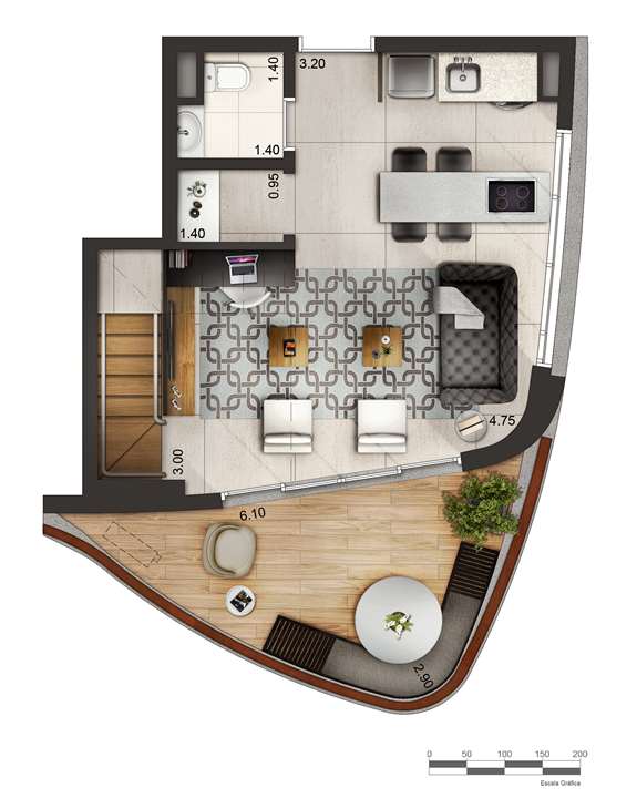 Apartamento tipo 2 - Duplex inferior P2 | Cyrela by Pininfarina – Vila Olímpia - São Paulo - São Paulo Apartamento tipo 2 - Duplex inferior P2 | Cyrela by Pininfarina – Apartamento na Vila Olímpia - São Paulo - São Paulo