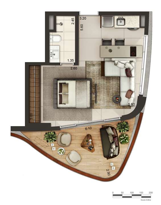 Apartamento tipo 2 - layout B P4 | Cyrela by Pininfarina – Vila Olímpia - São Paulo - São Paulo Apartamento tipo 2 - layout B P4 | Cyrela by Pininfarina – Apartamento na Vila Olímpia - São Paulo - São Paulo