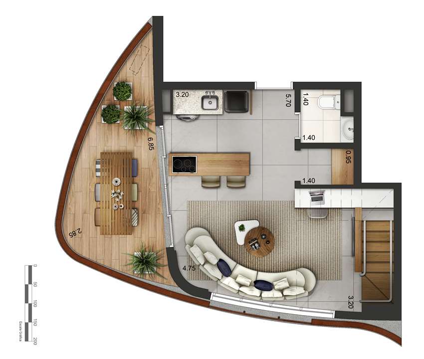 Apartamento tipo 3 - Duplex inferior P2 | Cyrela by Pininfarina – Vila Olímpia - São Paulo - São Paulo Apartamento tipo 3 - Duplex inferior P2 | Cyrela by Pininfarina – Apartamento na Vila Olímpia - São Paulo - São Paulo