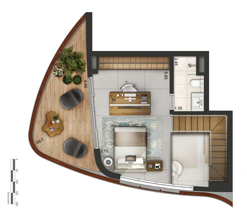 Apartamento tipo 3 - Duplex superior P2 | Cyrela by Pininfarina – Vila Olímpia - São Paulo - São Paulo Apartamento tipo 3 - Duplex superior P2 | Cyrela by Pininfarina – Apartamento na Vila Olímpia - São Paulo - São Paulo
