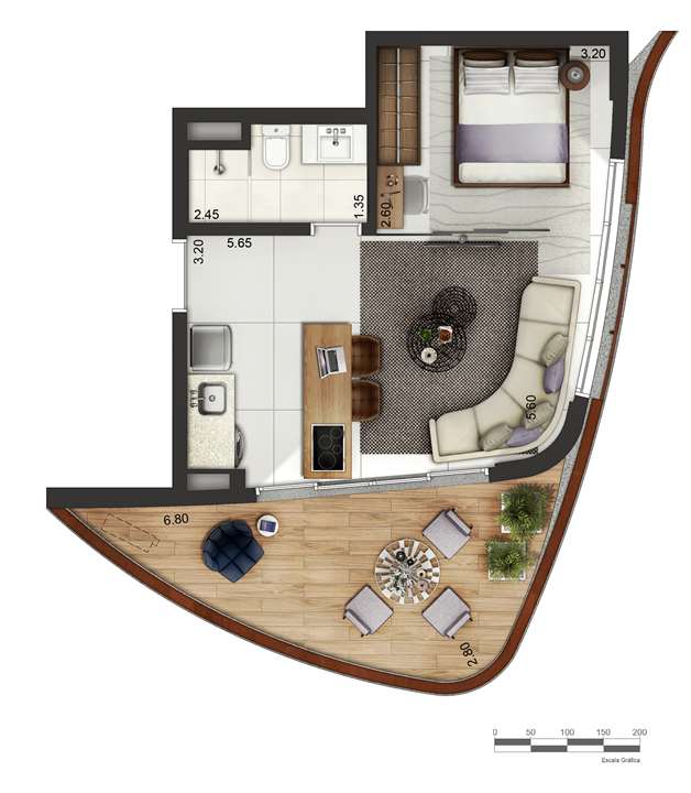 Apartamento tipo 3 - layout B P4 | Cyrela by Pininfarina – Vila Olímpia - São Paulo - São Paulo Apartamento tipo 3 - layout B P4 | Cyrela by Pininfarina – Apartamento na Vila Olímpia - São Paulo - São Paulo