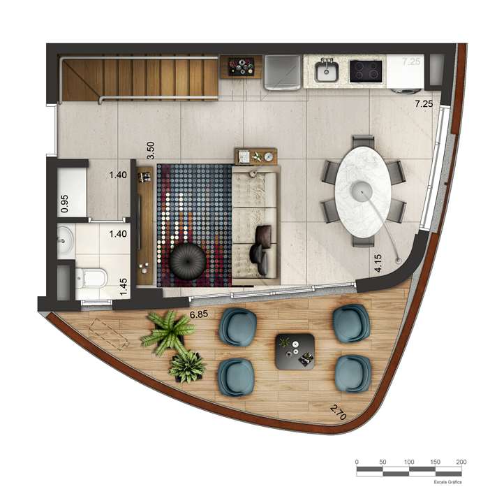 Apartamento tipo 1 - Duplex inferior P3 | Cyrela by Pininfarina – Vila Olímpia - São Paulo - São Paulo Apartamento tipo 1 - Duplex inferior P3 | Cyrela by Pininfarina – Apartamento na Vila Olímpia - São Paulo - São Paulo
