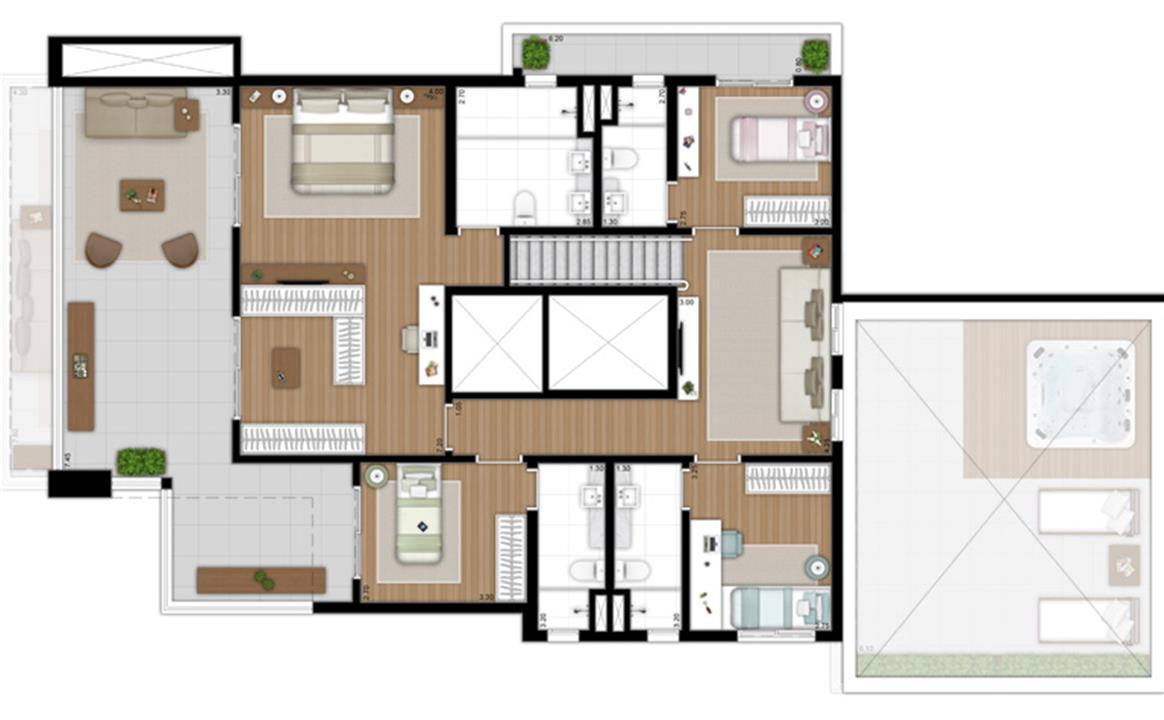 SKR Campo Belo Planta Duplex Superior rotacionada | Tom 1102 – Campo Belo - São Paulo - São Paulo SKR Campo Belo Planta Duplex Superior rotacionada | Tom 1102 – Apartamento no Campo Belo - São Paulo - São Paulo