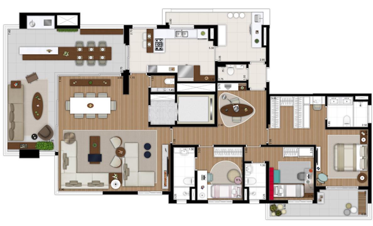 SKR Campo Belo Planta Tipo B rotacionada | Tom 1102 – Campo Belo - São Paulo - São Paulo SKR Campo Belo Planta Tipo B rotacionada | Tom 1102 – Apartamento no Campo Belo - São Paulo - São Paulo