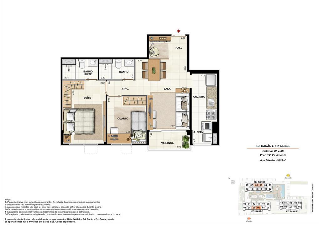 Ed. Barão e Ed. Conde Coluna 5 e 6 Apartamento de 58,23m2 com 01 suíte | Nobre Norte Clube Residencial – Grande Méier - Rio de Janeiro - Rio de Janeiro Ed. Barão e Ed. Conde Coluna 5 e 6 Apartamento de 58,23m2 com 01 suíte | Nobre Norte Clube Residencial – Apartamento no Grande Méier - Rio de Janeiro - Rio de Janeiro