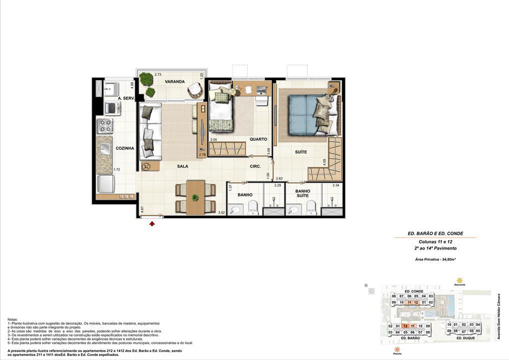 Ed. Barão e Ed. Conde Coluna 11 e 12 Apartamento de 54,80m2 com 01 suíte | Nobre Norte Clube Residencial – Grande Méier - Rio de Janeiro - Rio de Janeiro Ed. Barão e Ed. Conde Coluna 11 e 12 Apartamento de 54,80m2 com 01 suíte | Nobre Norte Clube Residencial – Apartamento no Grande Méier - Rio de Janeiro - Rio de Janeiro