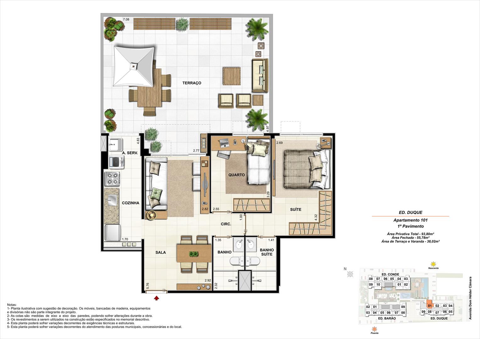Ed. Duque   1º pavimento   Apartamento 101 de 93,80m2 com 01 suíte | Nobre Norte Clube Residencial – Apartamento no  Grande Méier - Rio de Janeiro - Rio de Janeiro