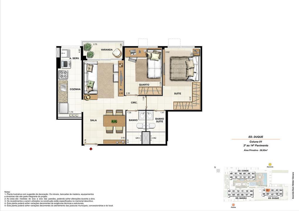 Ed. Duque Coluna 1 Apartamento de 58,65m2 com 01 suíte | Nobre Norte Clube Residencial – Grande Méier - Rio de Janeiro - Rio de Janeiro Ed. Duque Coluna 1 Apartamento de 58,65m2 com 01 suíte | Nobre Norte Clube Residencial – Apartamento no Grande Méier - Rio de Janeiro - Rio de Janeiro