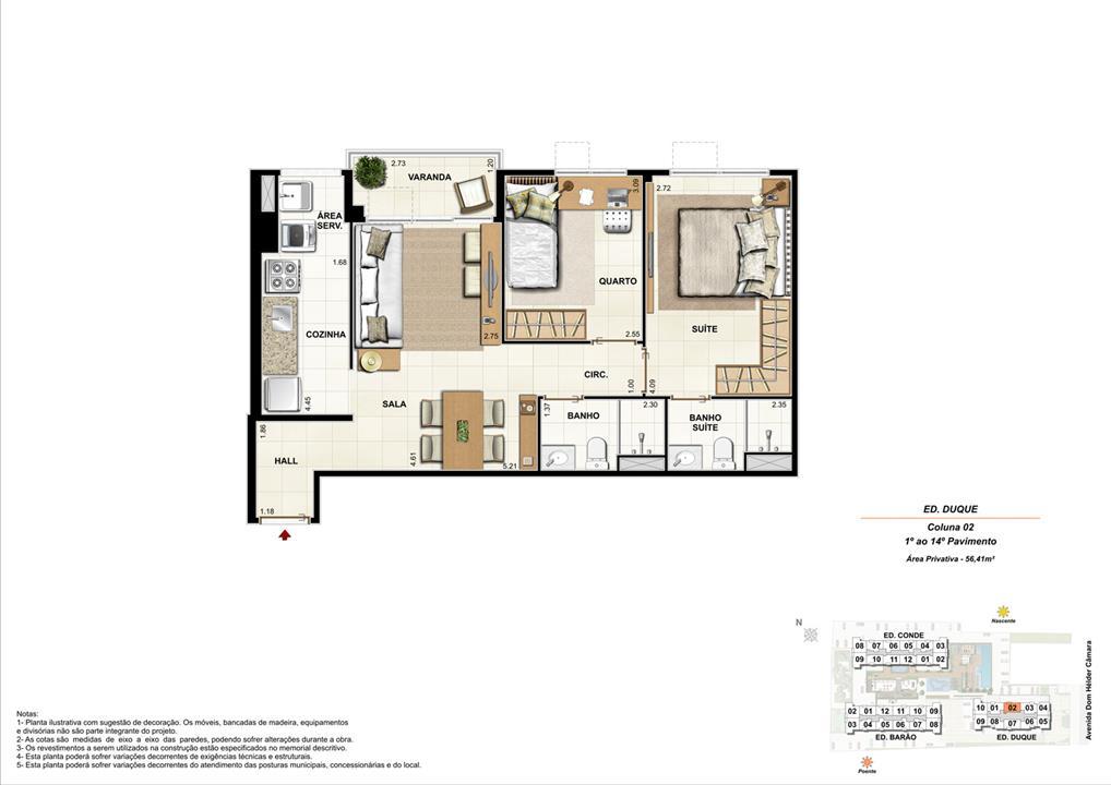 Ed. Duque Coluna 2 Apartamento de 56,41m2 com 01 suíte | Nobre Norte Clube Residencial – Grande Méier - Rio de Janeiro - Rio de Janeiro Ed. Duque Coluna 2 Apartamento de 56,41m2 com 01 suíte | Nobre Norte Clube Residencial – Apartamento no Grande Méier - Rio de Janeiro - Rio de Janeiro