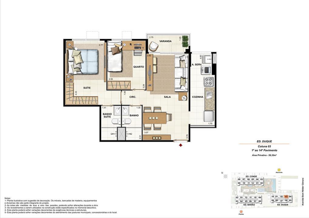 Ed. Duque Coluna 3 Apartamento de 59,35m2 com 01 suíte | Nobre Norte Clube Residencial – Grande Méier - Rio de Janeiro - Rio de Janeiro Ed. Duque Coluna 3 Apartamento de 59,35m2 com 01 suíte | Nobre Norte Clube Residencial – Apartamento no Grande Méier - Rio de Janeiro - Rio de Janeiro