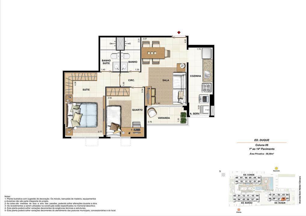 Ed. Duque Coluna 6 Apartamento de 56,08m2 com 01 suíte | Nobre Norte Clube Residencial – Grande Méier - Rio de Janeiro - Rio de Janeiro Ed. Duque Coluna 6 Apartamento de 56,08m2 com 01 suíte | Nobre Norte Clube Residencial – Apartamento no Grande Méier - Rio de Janeiro - Rio de Janeiro