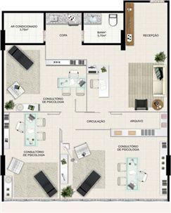 Planta 105,97 m² | América Centro Empresarial – Salas Comerciais na  Mata da Praia - Vitória - Espírito Santo