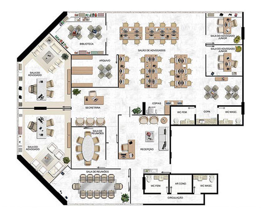 Planta 343,09 m² (2) | América Centro Empresarial – Mata da Praia - Vitória - Espírito Santo Planta 343,09 m² (2) | América Centro Empresarial – Salas Comerciais na Mata da Praia - Vitória - Espírito Santo
