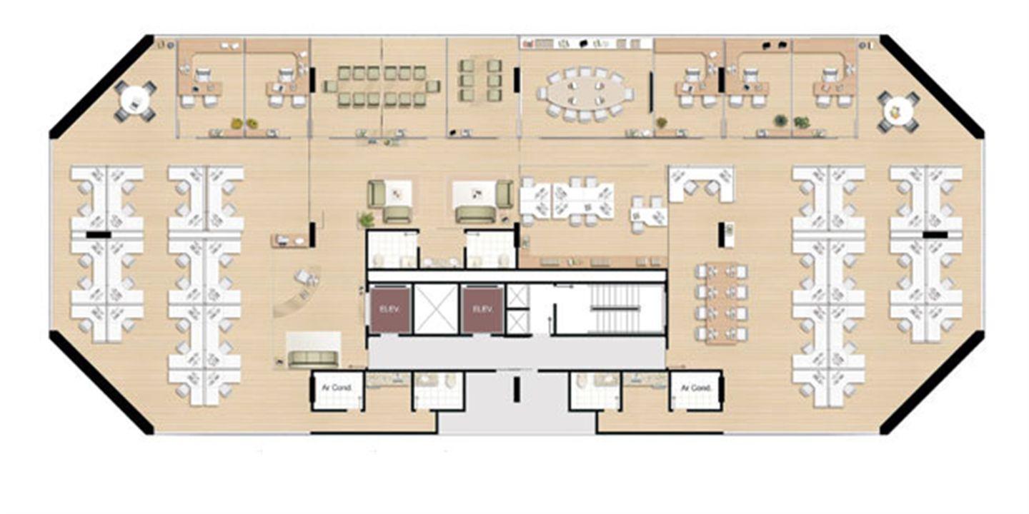 Planta andar completo - 686,18 m² | América Centro Empresarial – Mata da Praia - Vitória - Espírito Santo Planta andar completo - 686,18 m² | América Centro Empresarial – Salas Comerciais na Mata da Praia - Vitória - Espírito Santo