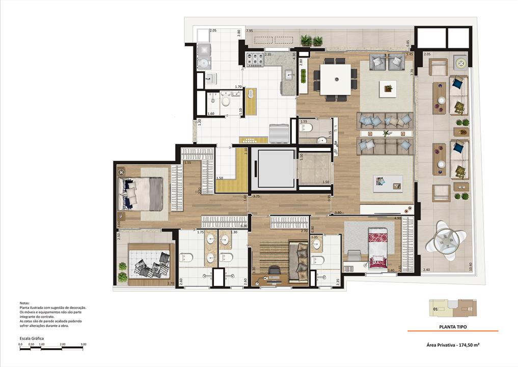 Planta tipo 174m² 3 suítes | Storia Vila Clementino by Cyrela – Vila Clementino - São Paulo - São Paulo Planta tipo 174m² 3 suítes | Storia Vila Clementino by Cyrela – Apartamento na Vila Clementino - São Paulo - São Paulo