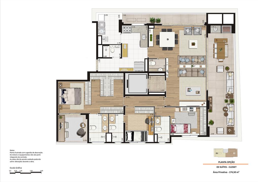 Planta opção 174m² 3 suítes Closet Ampliado | Storia Vila Clementino by Cyrela – Vila Clementino - São Paulo - São Paulo Planta opção 174m² 3 suítes Closet Ampliado | Storia Vila Clementino by Cyrela – Apartamento na Vila Clementino - São Paulo - São Paulo