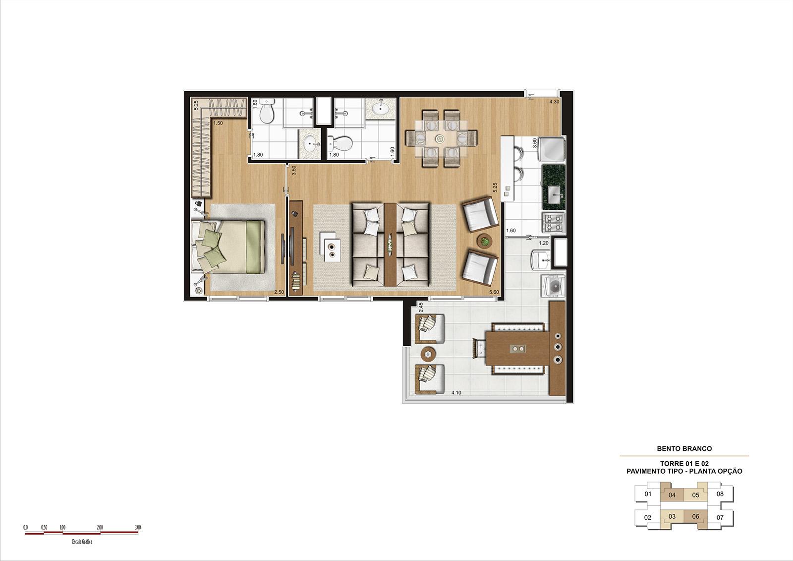 PLANTA 68M² OPÇÃO  | Panamerica Brickell – Apartamento em  Santo Amaro - São Paulo - São Paulo