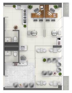 Consultório de Oftalmologia (Junção) - Área 73m² - Torre Norte Saúde | MEDPLEX - Torre Norte  – Salas Comerciais no  Centro do Eixo Hospitalar  - Porto Alegre - Rio Grande do Sul