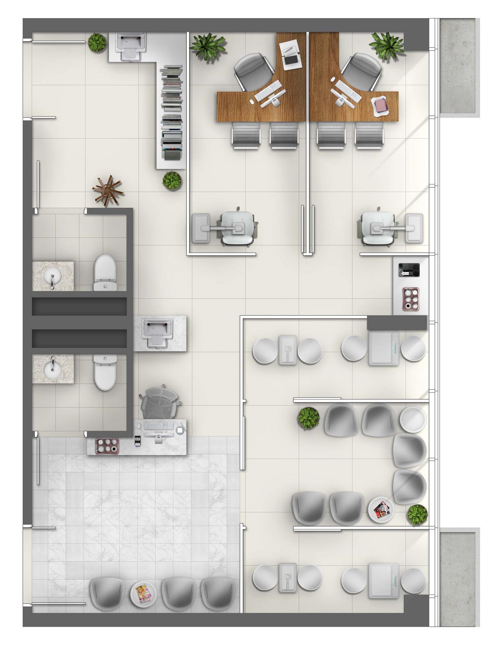 Consultório de Oftalmologia (Junção) - Área 73m² - Torre Norte Saúde | MEDPLEX - Torre Norte  – Salas Comerciais	no  Centro do Eixo Hospitalar  - Porto Alegre - Rio Grande do Sul