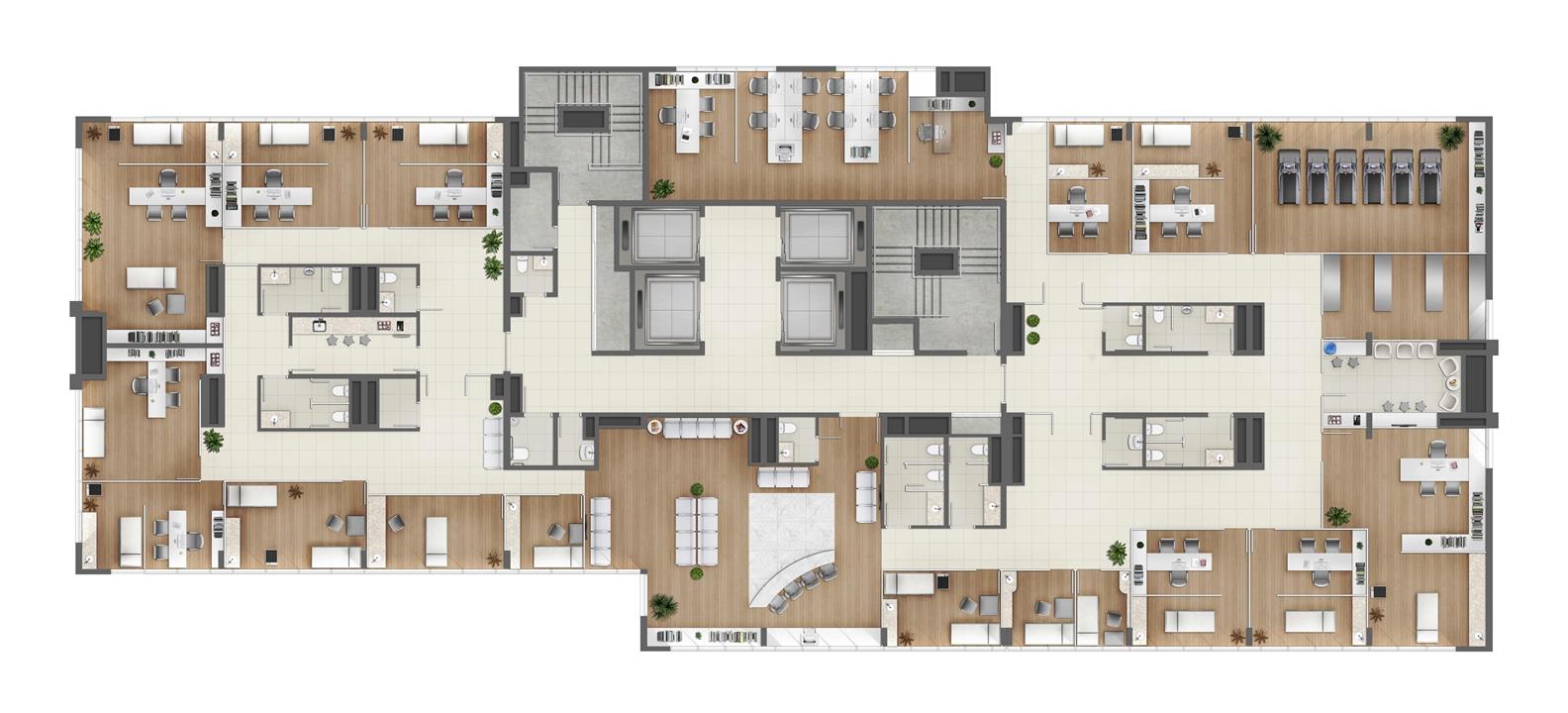 Clínica de Cardiologia (Andar inteiro) - Área 737m² - Torre Norte Saúde | MEDPLEX - Torre Norte  – Salas Comerciais	no  Centro do Eixo Hospitalar  - Porto Alegre - Rio Grande do Sul