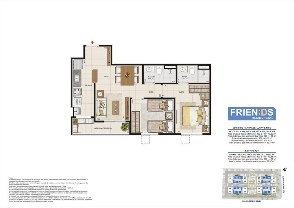 Edifícios Happiness, Lucky e Nice. Área privativa dos apartamentos 103 e 104 - 49,30m2. Área privativa do apartamento 107 - 49,59m2 Área privativa dos demais Apartamentos - 53,47m2 | Friends Residencial – Andaraí - Rio de Janeiro - Rio de Janeiro Edifícios Happiness, Lucky e Nice. Área privativa dos apartamentos 103 e 104 - 49,30m2. Área privativa do apartamento 107 - 49,59m2 Área privativa dos demais Apartamentos - 53,47m2 | Friends Residencial – Apartamento no Andaraí - Rio de Janeiro - Rio de Janeiro