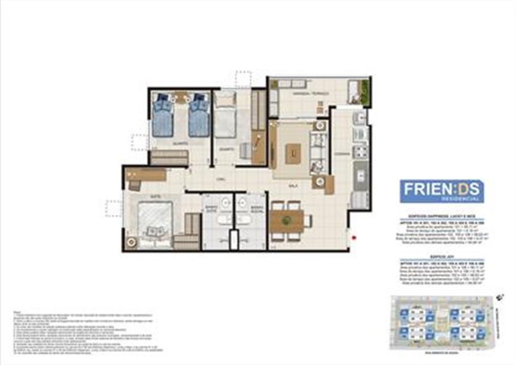 Edifícios Happiness, Lucky e Nice. Área privativa dos apartamentos 101- 59,11m2. Área privativa dos apartamentos 102, 105 e 106 - 58,83m2. Área privativa dos demais Apartamentos - 64,90m2 | Friends Residencial – Andaraí - Rio de Janeiro - Rio de Janeiro Edifícios Happiness, Lucky e Nice. Área privativa dos apartamentos 101- 59,11m2. Área privativa dos apartamentos 102, 105 e 106 - 58,83m2. Área privativa dos demais Apartamentos - 64,90m2 | Friends Residencial – Apartamento no Andaraí - Rio de Janeiro - Rio de Janeiro