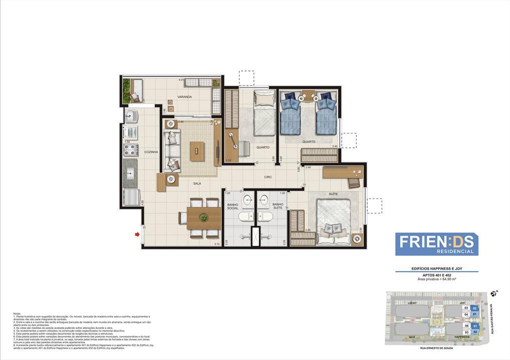 Edifícios Happiness e Joy. Apartamentos 401 e 402. Área privativa de 64,90m2 | Friends Residencial – Andaraí - Rio de Janeiro - Rio de Janeiro Edifícios Happiness e Joy. Apartamentos 401 e 402. Área privativa de 64,90m2 | Friends Residencial – Apartamento no Andaraí - Rio de Janeiro - Rio de Janeiro